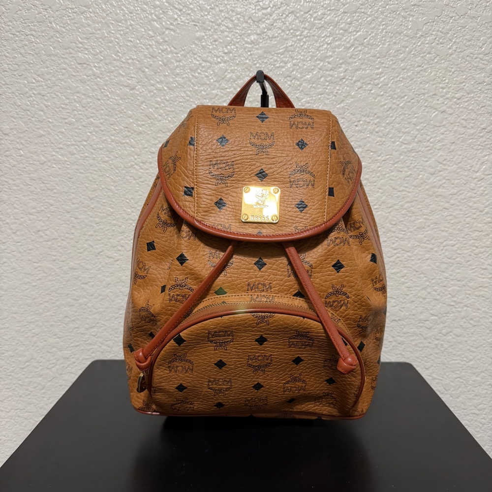 MCM Tan and Brown Backpack